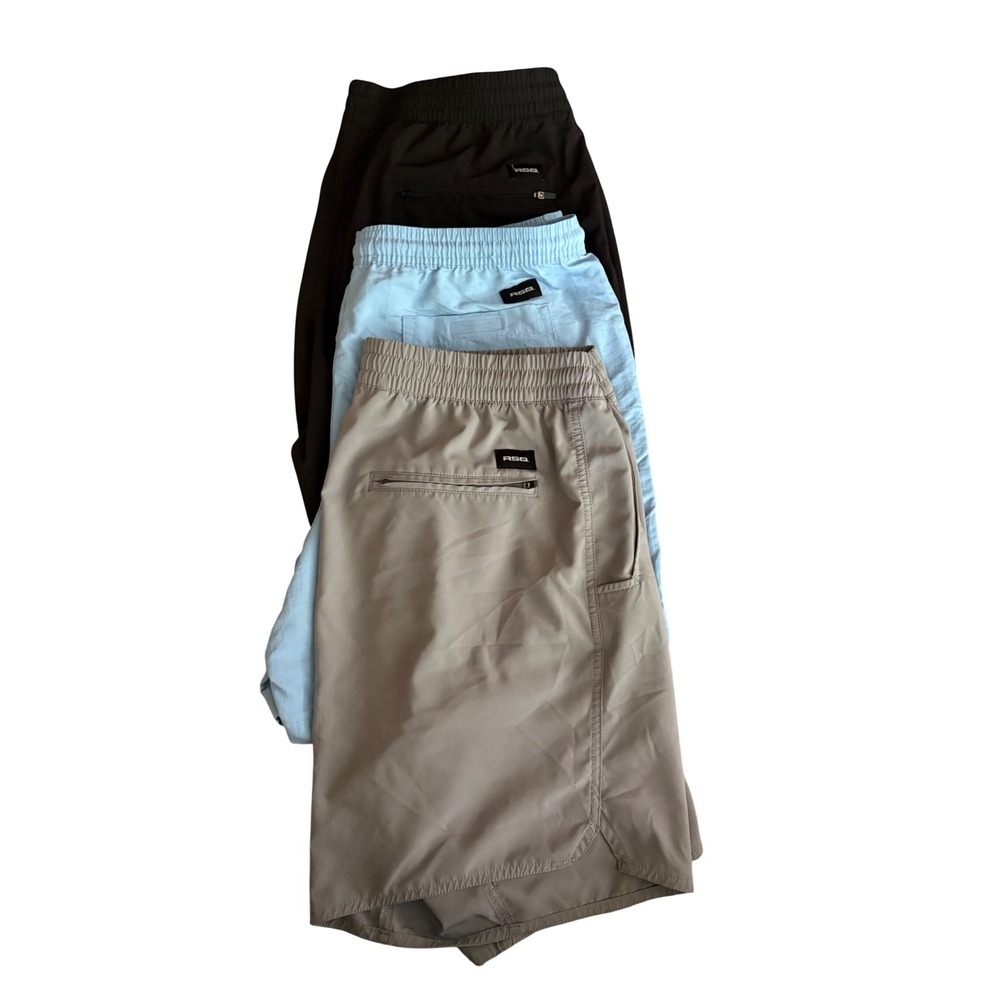 RSQ Mens Active Shorts Bundle 3 Pack XL Black Grey Blue Athletic Gym Casual